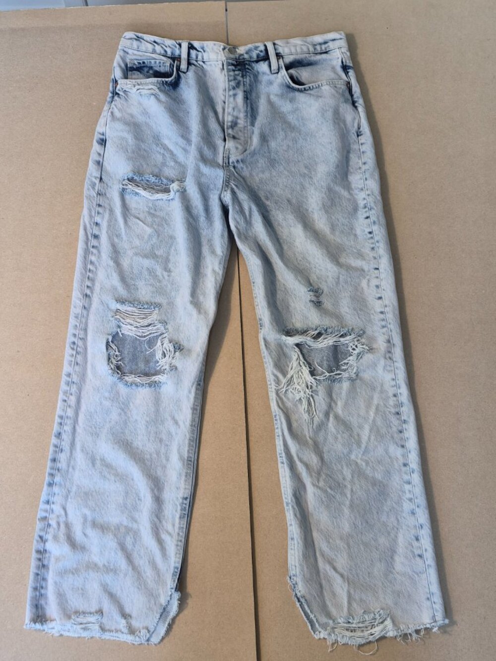 We The Free Thirty-One Jeans Women 31 Distressed Light Wash Raw Hem Free People